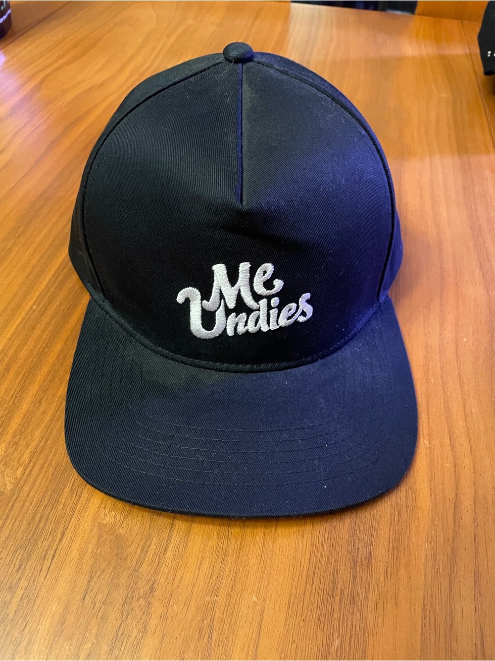 MeUndies Black Hat with White Script Logo